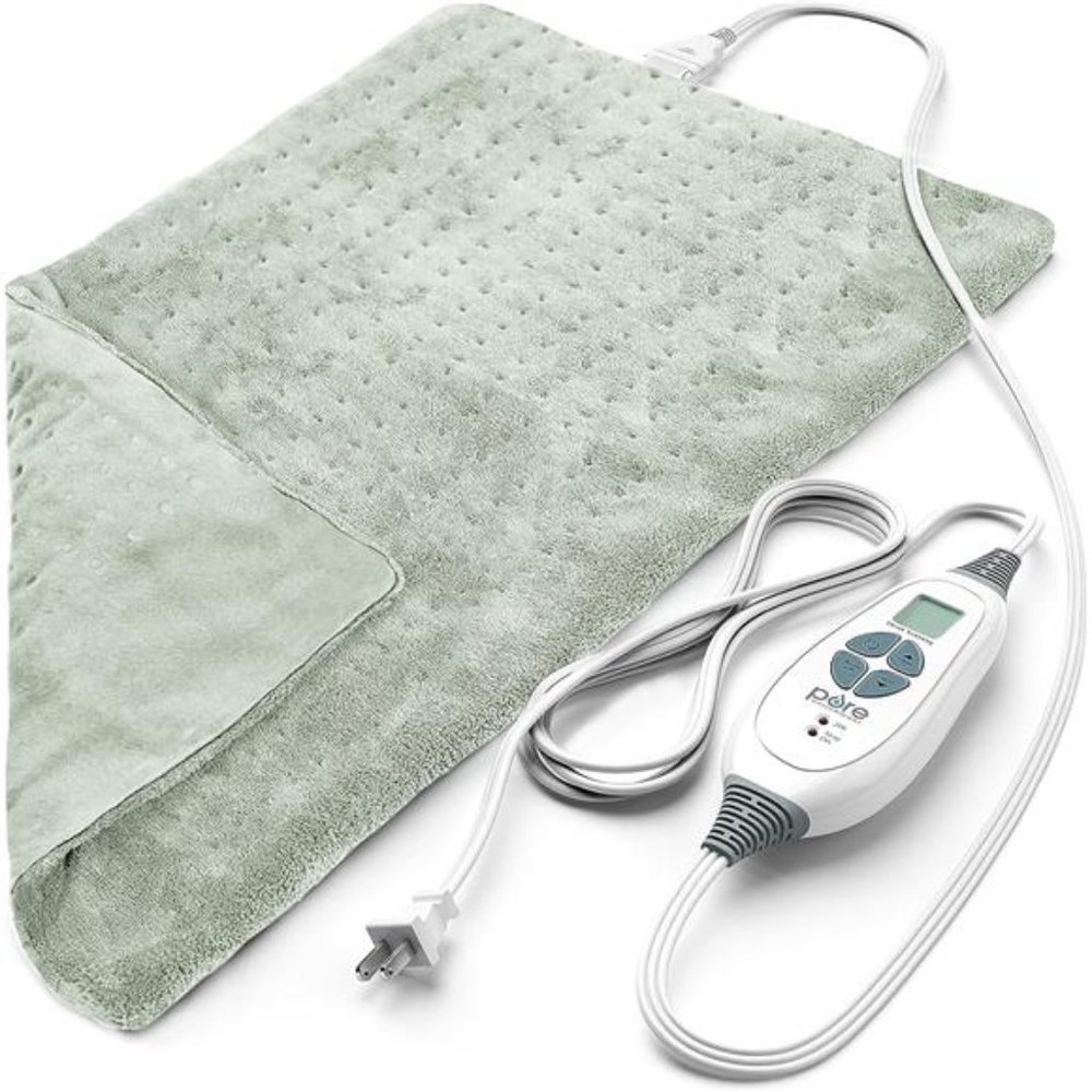 PureRelief XL Heating Pad 12" x 24" Electric Heating Pad for Back Pain & Cramps